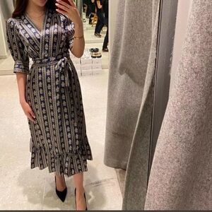 Sandro silk mid dress size L